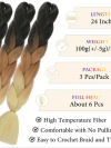 Braiding Hair Extensions, 24inch 3Pcs - Image 5